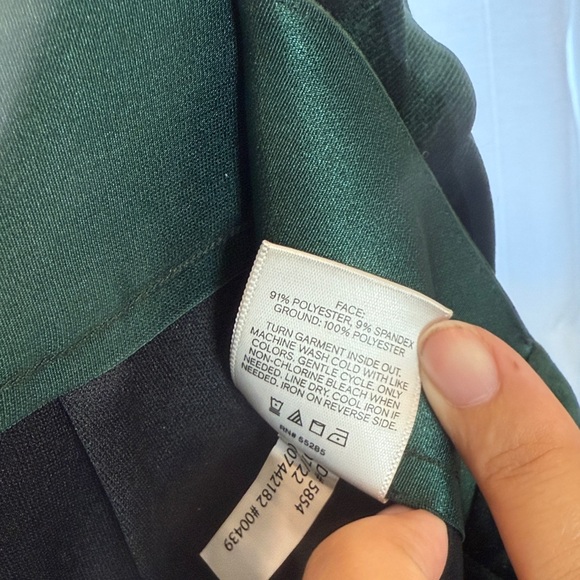 Express Elegant Deep Green Velvet Flare Pants - Picture 7 of 9